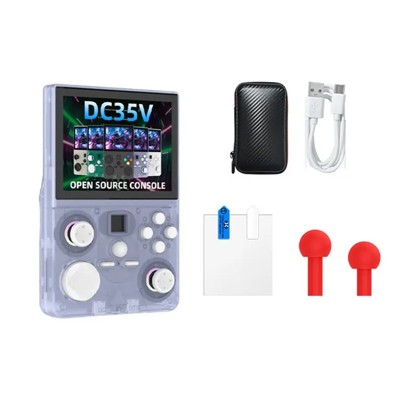 PRICE-DROP!DC35V Open Source Handheld Game Console 3.5Inch IPS Screen 64GB Storage Portable Pocket Video Player Supports 30+ E