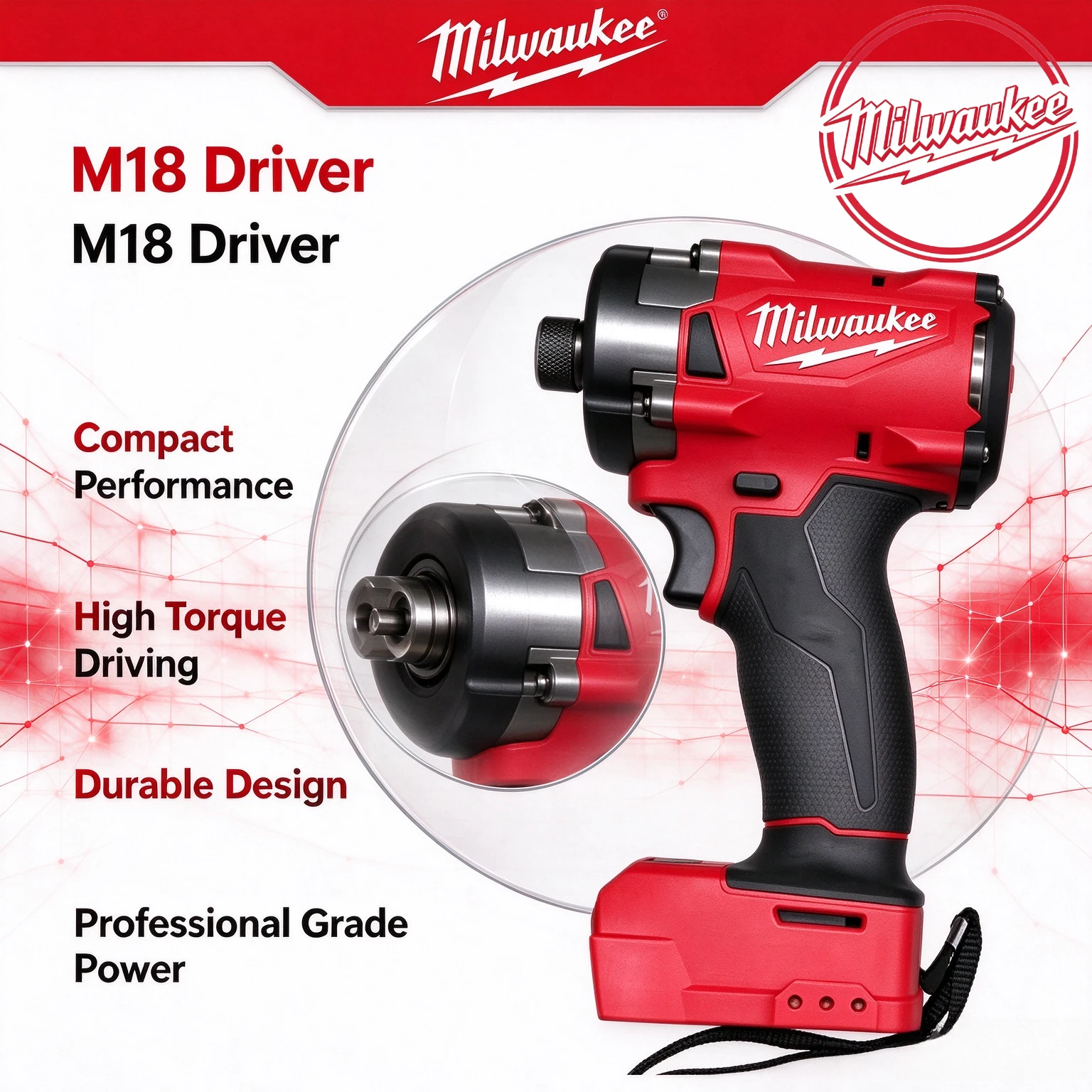 Milwaukee M18 Hex High Torque Brushless Cordless Impact Driver 18V for Shop Fit-outs Office Furniture and Retail Installation