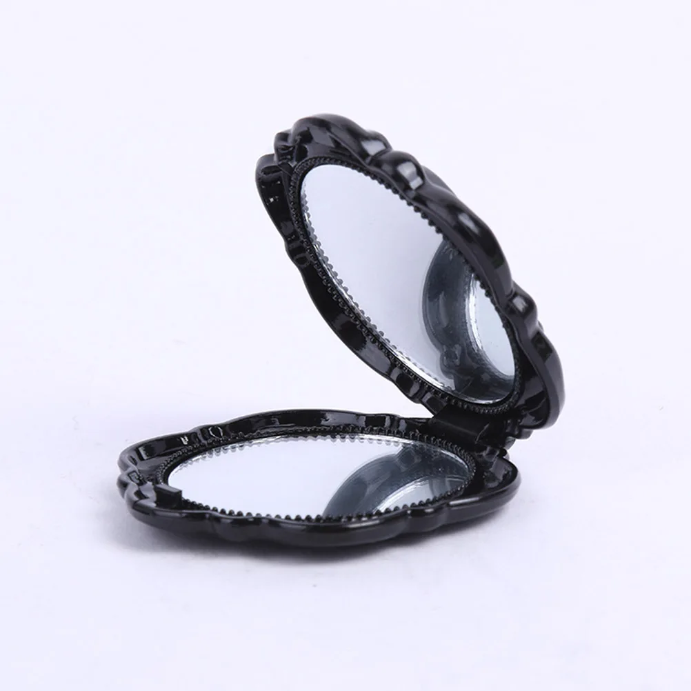 Portable Folding Mirror 3D Rose Cover Circular Double Sided Compact Travel Pocket Mirror High Definition Chic Gloss