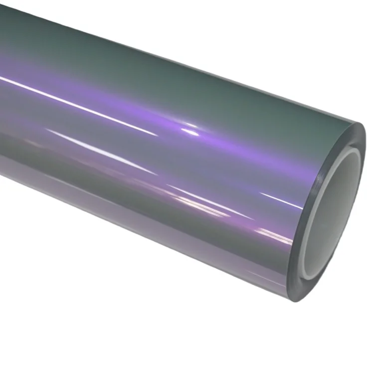 Commercio all'ingrosso per Magic Candy Grey Purple Car Body Wrap Decorazione Pellicola PVC Vinyl Wrap Funzione che cambia colore Pellicola per avvolgimento auto