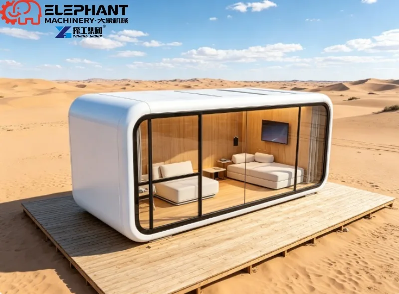 Modular Steel Frame Container Apple Pod House, Factory Finished Sandwich Panel Cabin For Residential Capsule Bedroom Projects