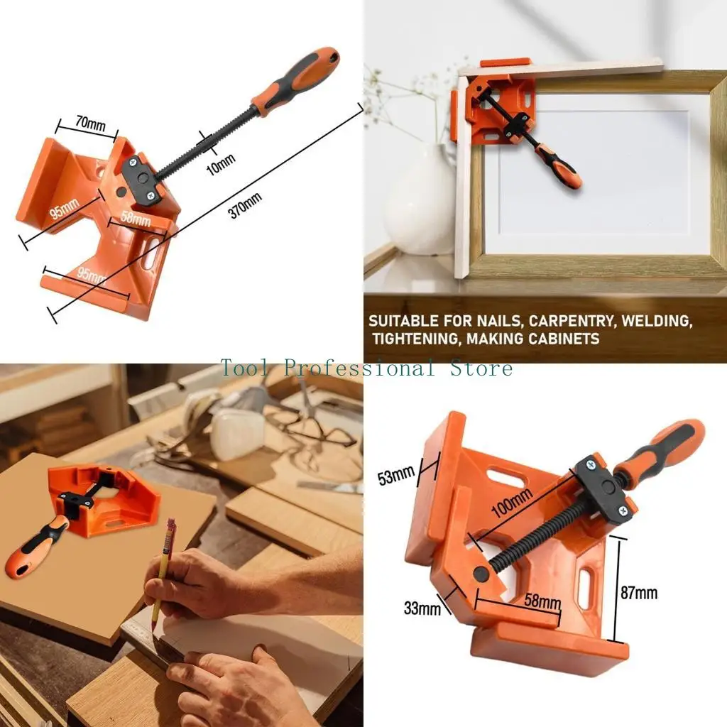 مشبك زاوية 57QF لأشغال الخشب 90 ° Clamp الأيمن زاوية الأرجوحة الفك مقبض واحد للأسماك لحام النجار للدبابات T #1