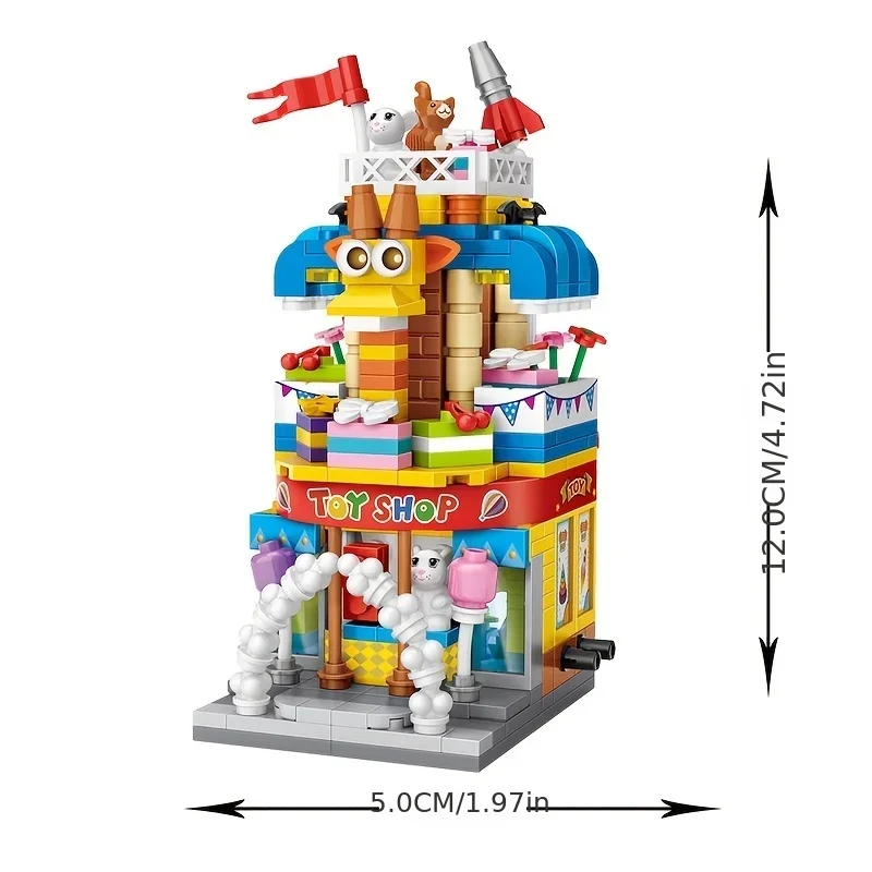 Mini Street View Game Hall Toy Store, Candy Store Nut Store, Building Blocks ,Christmas and Thanksgiving Gifts