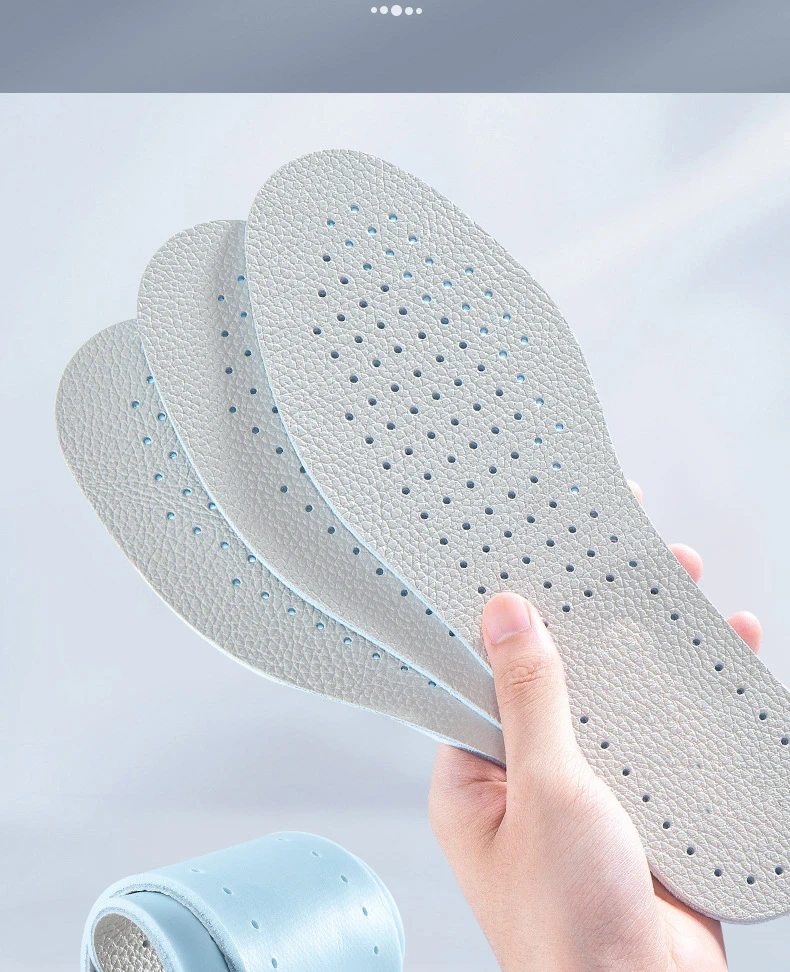 1 Paar/2 Paar Leder-Einlegesohlen, atmungsaktive Sport-Einlegesohlen, Latex-Elastik-Schuhsohle, bequeme Schuhpolster für Damen und Herren. – Detail 5
