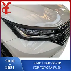 Chrome Black ABS Head Lights Cover For Toyota Rush 2018 2019 2020 2021 Car Exterior Parts Headlight Lamp Hood accessories YCSUNZ