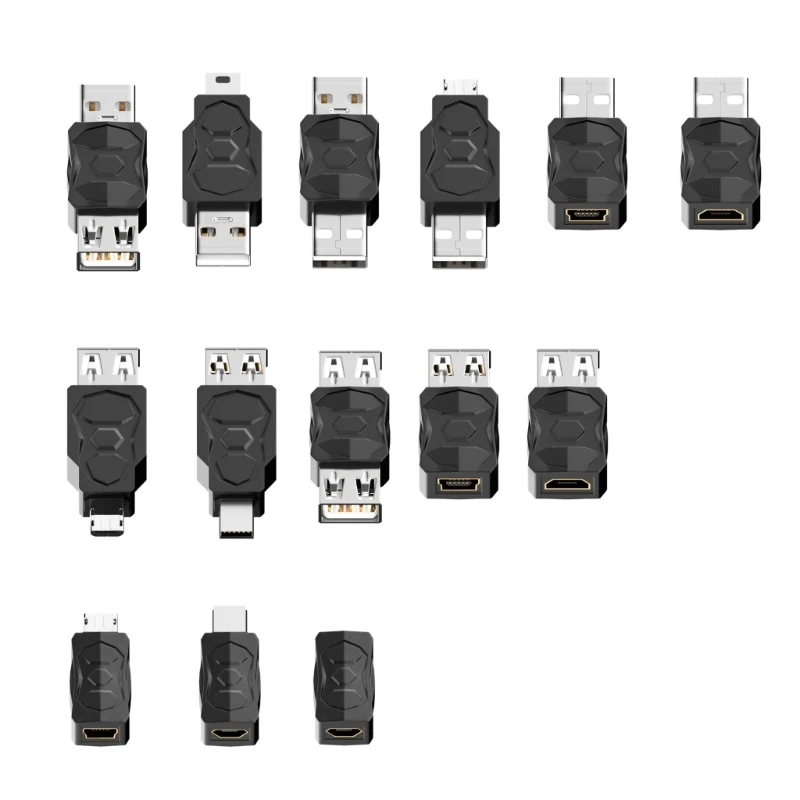 Adaptador convertidor USB MicroUSB/Mini USB macho adaptadores cambio USB 54DB