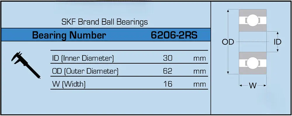 SKF 6010-2RS C3 Brand Rubber Seal Ball Bearing 50x80x16 6010 2RS/C3 60102RS/C3