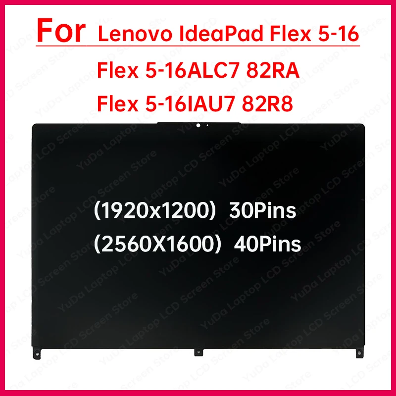 

For Lenovo IdeaPad Flex 5-16 Series Flex 5 16ALC7 82RA Flex 5 16IAU7 82R8 Laptop LCD Display Touch Screen Replacement Assembly