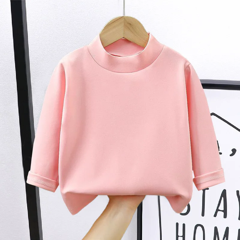 الأطفال طويلة الأكمام تي شيرت الخريف الربيع بلون الفتيان الفتيات بلايز المراهقين قمصان عادية الاطفال المحملة ملابس الطفل 1-10Y #5