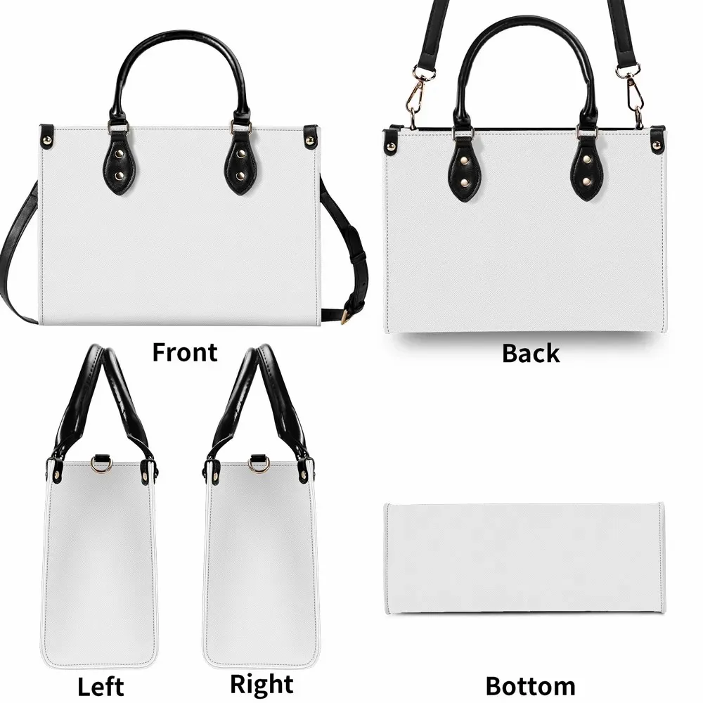 Personal Customize New Version-Luxury Women PU Leather Handbag Gift  with 2 Top Handles All Over Printing Customized Style