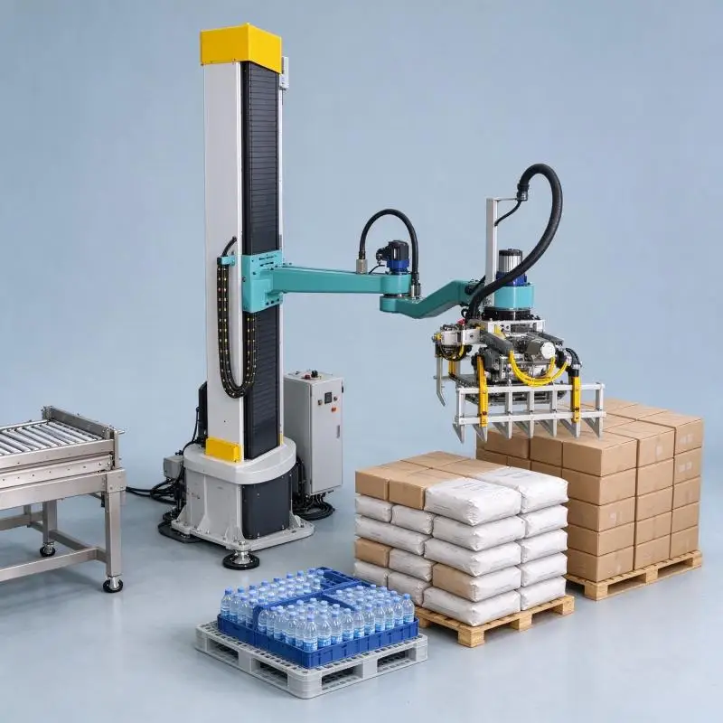 Automatic Electric 150kg Palletizing Robot Heavy-Duty Column Stacking System for Food Packaging Production Lines