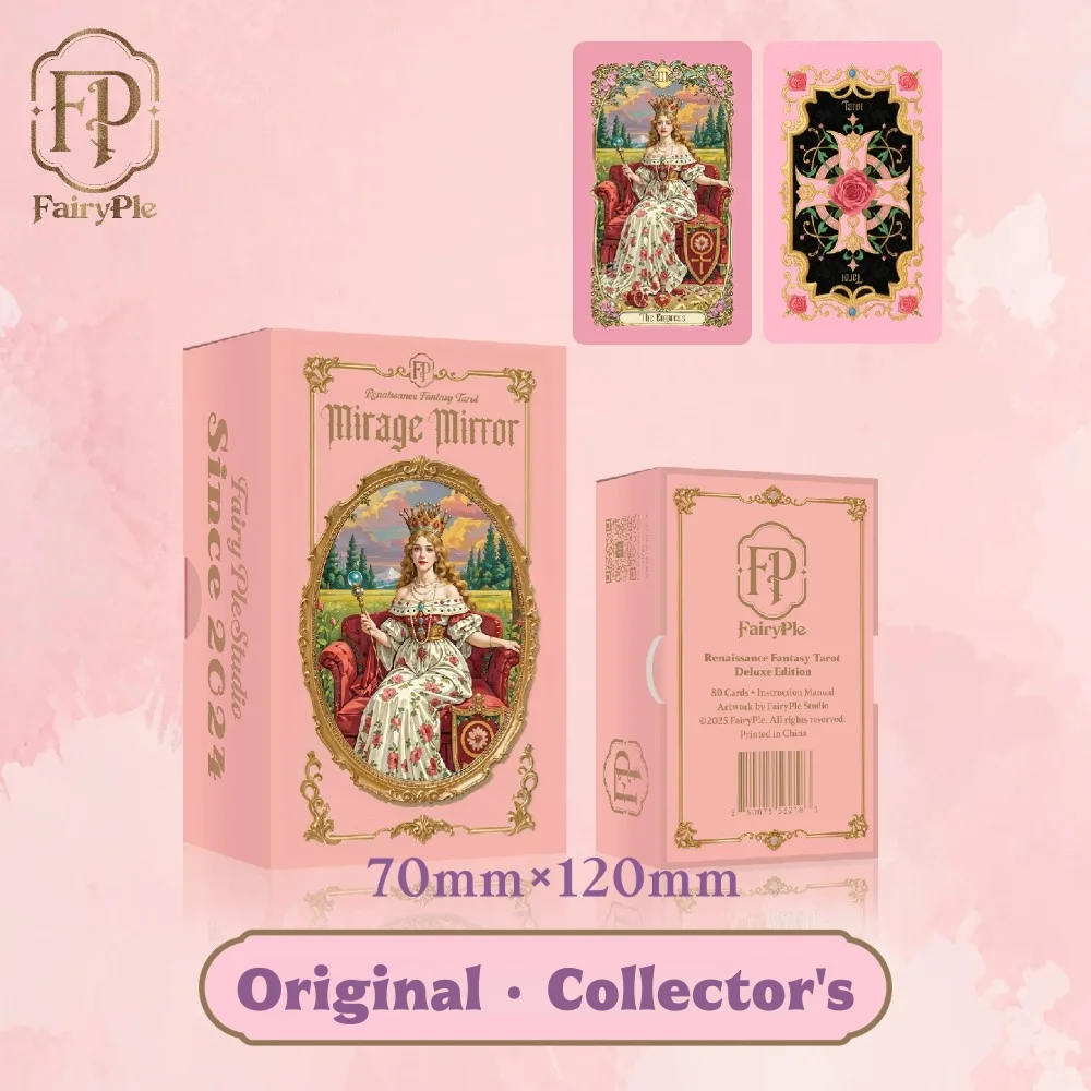 

Pink Renaissance Fantasy Tarot Cards Beginners Premium tarot cards Original 12x7cm Original Design High Quality with Guidebook