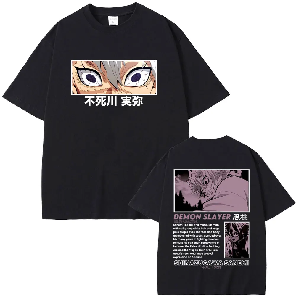 

Anime Demon Slayer Shinazugawa Sanemi T Shirts Kimetsu No Yaiba T-shirt Summer Men's Women's Fashion Harajuku Oversized Tshirt