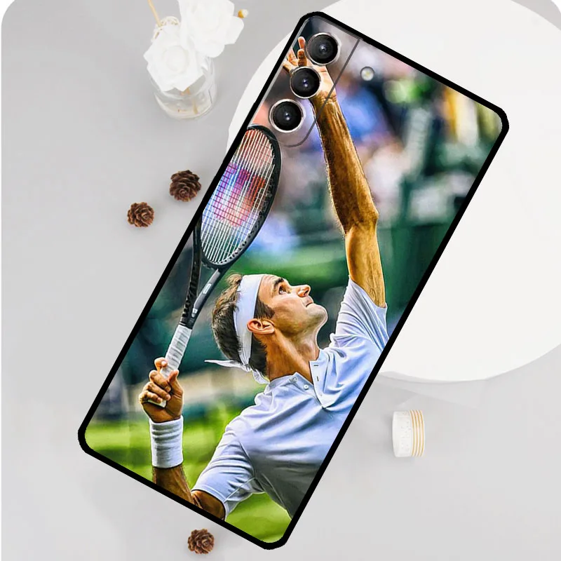 Funda de teléfono Tennis Roger Federer RF para Samsung Galaxy S25 Ultra S20 S21 S22 S23 S24 Plus S9 S10 S24 FE Funda