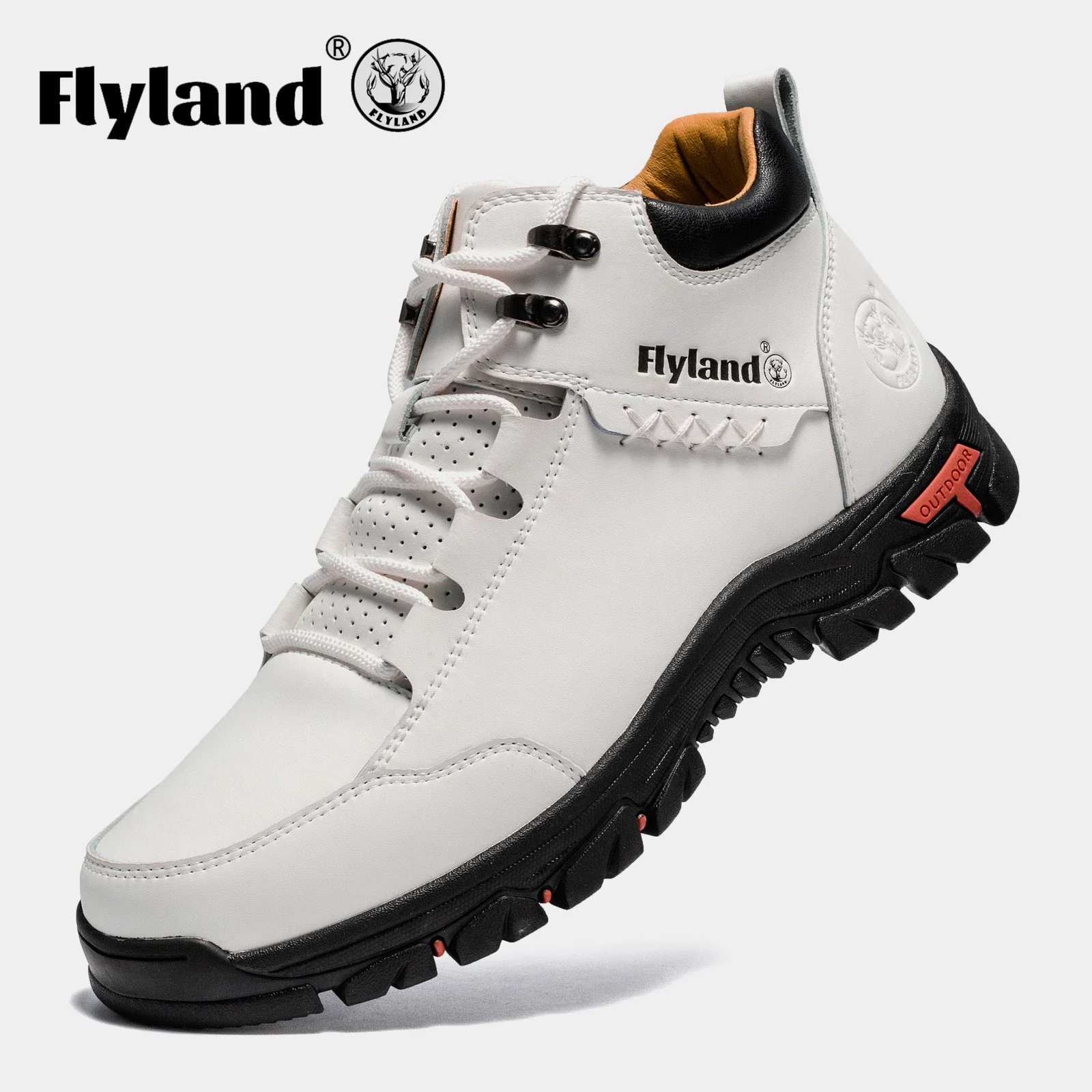 FLYLAND Fashion Men Dress Boots Male Split Leather Shoes Casual Handmade Shoes Luxury Men Ankle Boots