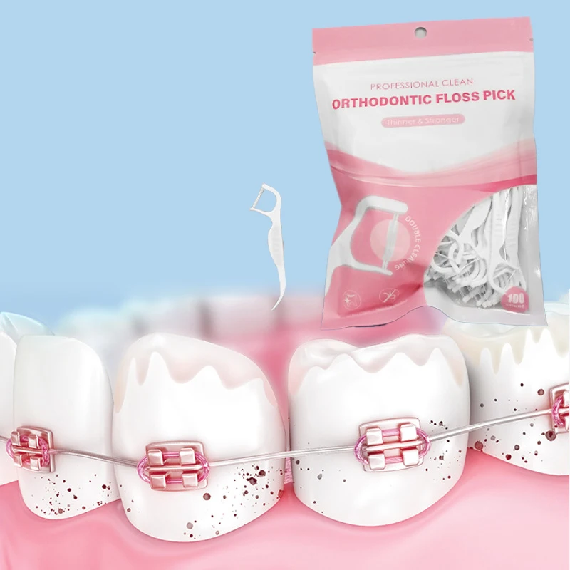 

New 100pcs/Pack Orthodontic Floss Bar Dental Bracket Steel Wire Slot Dental Floss For Orthodontic Teeth Orthodontic Floss Bar