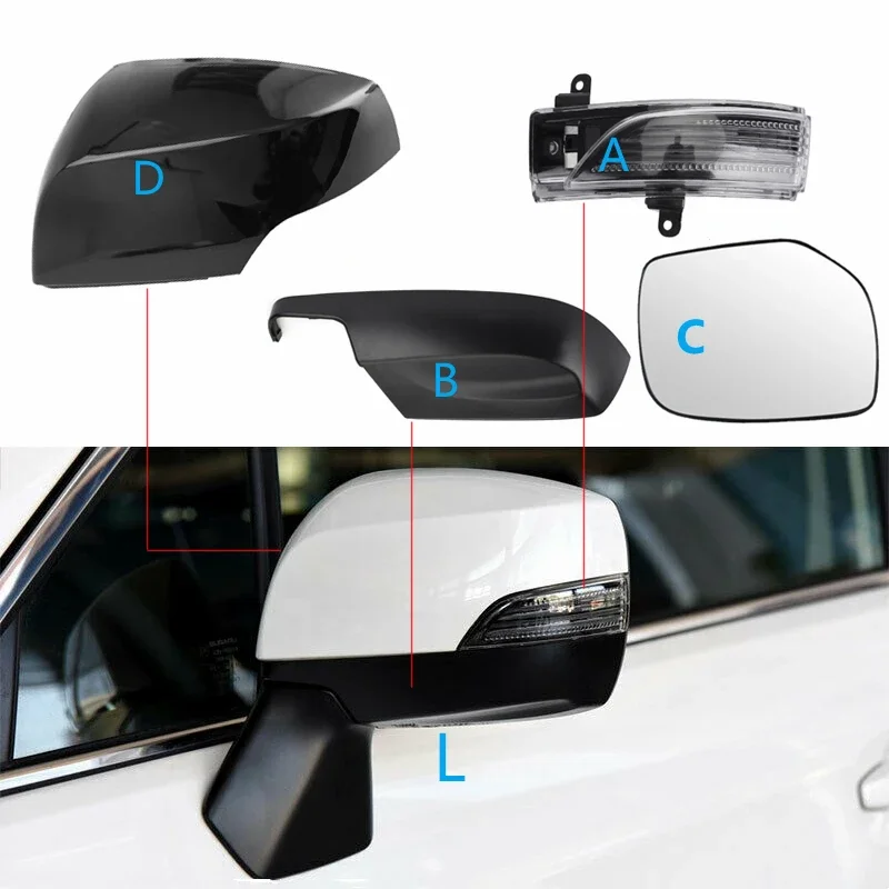 Espelho retrovisor externo lâmpada de sinalização capa de visão traseira para subaru outback 15-18 xv 13-16 legado forester impreza