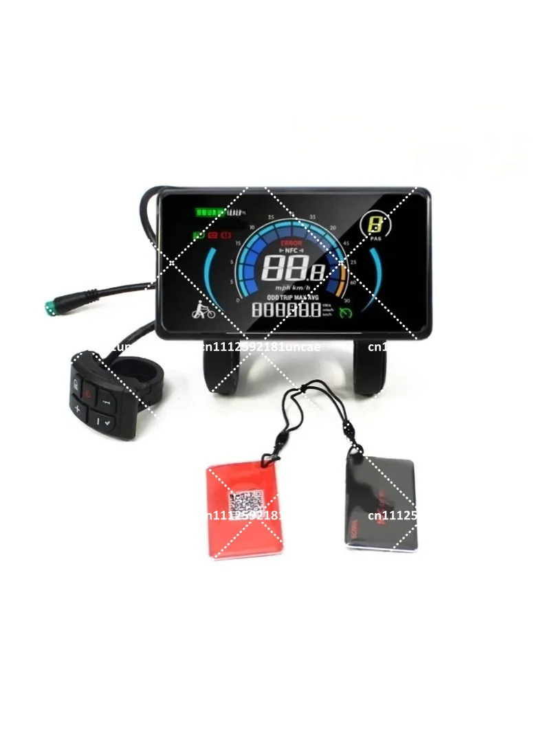 display-lcd-da-4-pollici-per-e-bike-24v-72v-con-sensore-di-accensione-spegnimento-nfc-sensore-di-luce-display-808-tachimetro-e-indicatore-di-carica-batteria