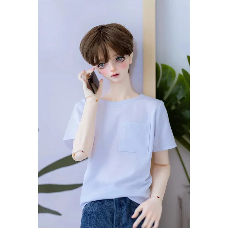 

BJD Doll Short Sleeve T-shirt Toy All-match Sport Girls Boys Daily Cute Simple Black White 1/3 1/4 1/6 MSD Gift Doll Accessories