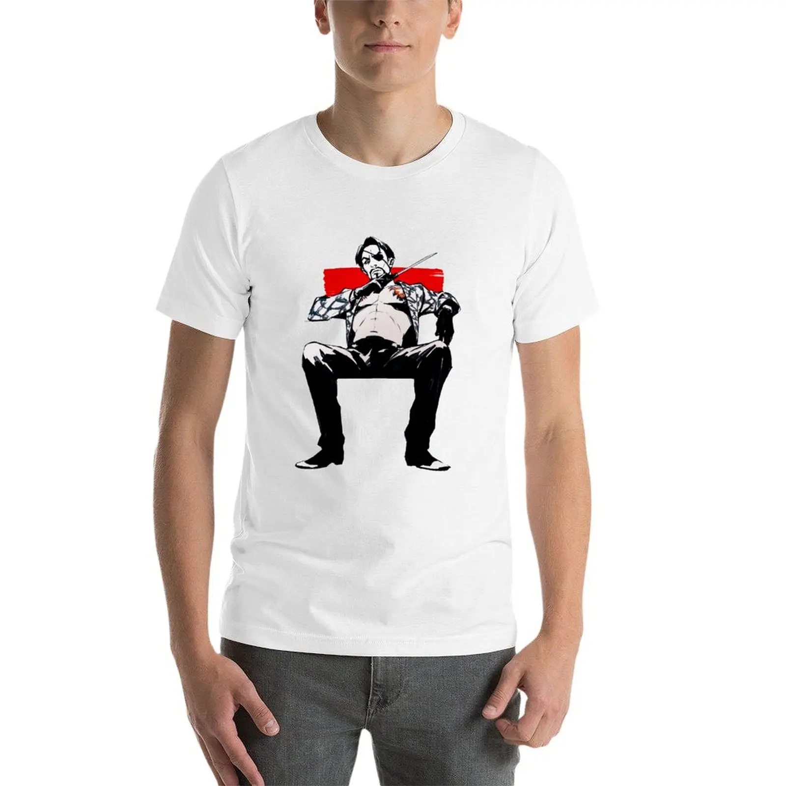 جورو ماجيما تي شيرت ياكوزا 0 1 2 3 4 5 كيوامي الأرواح الميتة ملصق تي شيرت رجل التي شيرت تي شيرت