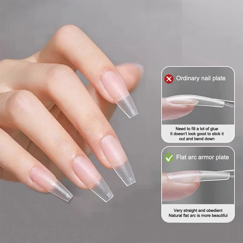 100 pièces système d'extension d'ongles clair faux ongles accessoires d'art presse sur les pointes d'ongles couverture complète Ultra-mince faux ongles patchs Gel