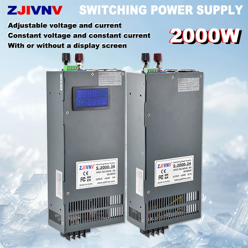 1500W 2000W Switching Power Supply with External Control CC CV AC-DC 0-12V 24V 36V 48V 60V 72V 80V 90V 100V 150V 200V 300V