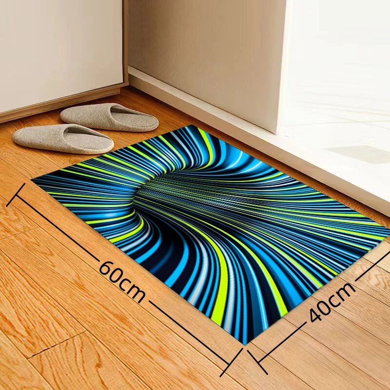 VIKAMA 3D Vertigo Stereo Vision Living Room Carpet Vortex Bedroom Full of Bed Side Blanket Sofa Blanket Mat