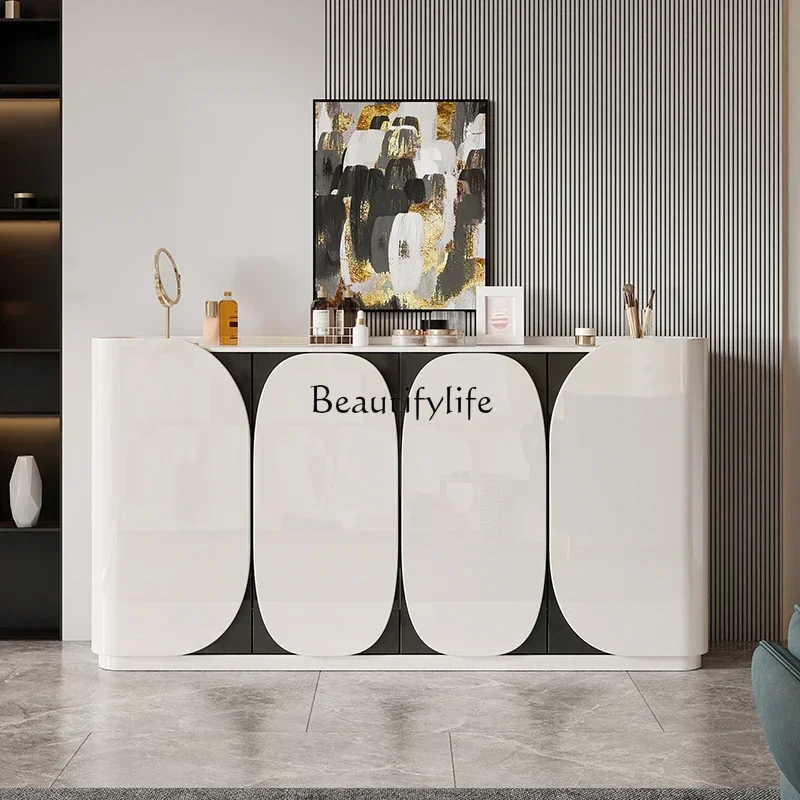 

2Italian minimalist light luxury entrance cabinet Modern simple entrance foyer partition cabinet