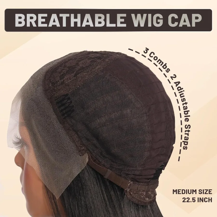 Peruca dianteira de renda sintética marrom chocolate sem cola 13x4 hd perucas dianteiras de renda pré arrancadas perucas sintéticas longas e retas para preto wo