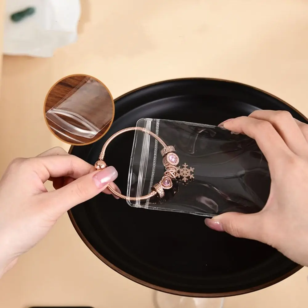Прозрачные пакеты для упаковки ювелирных изделий, изысканные антиокислительные серьги, сумка для хранения колец, чехол с заклепками для ушей, чехол для ювелирных изделий