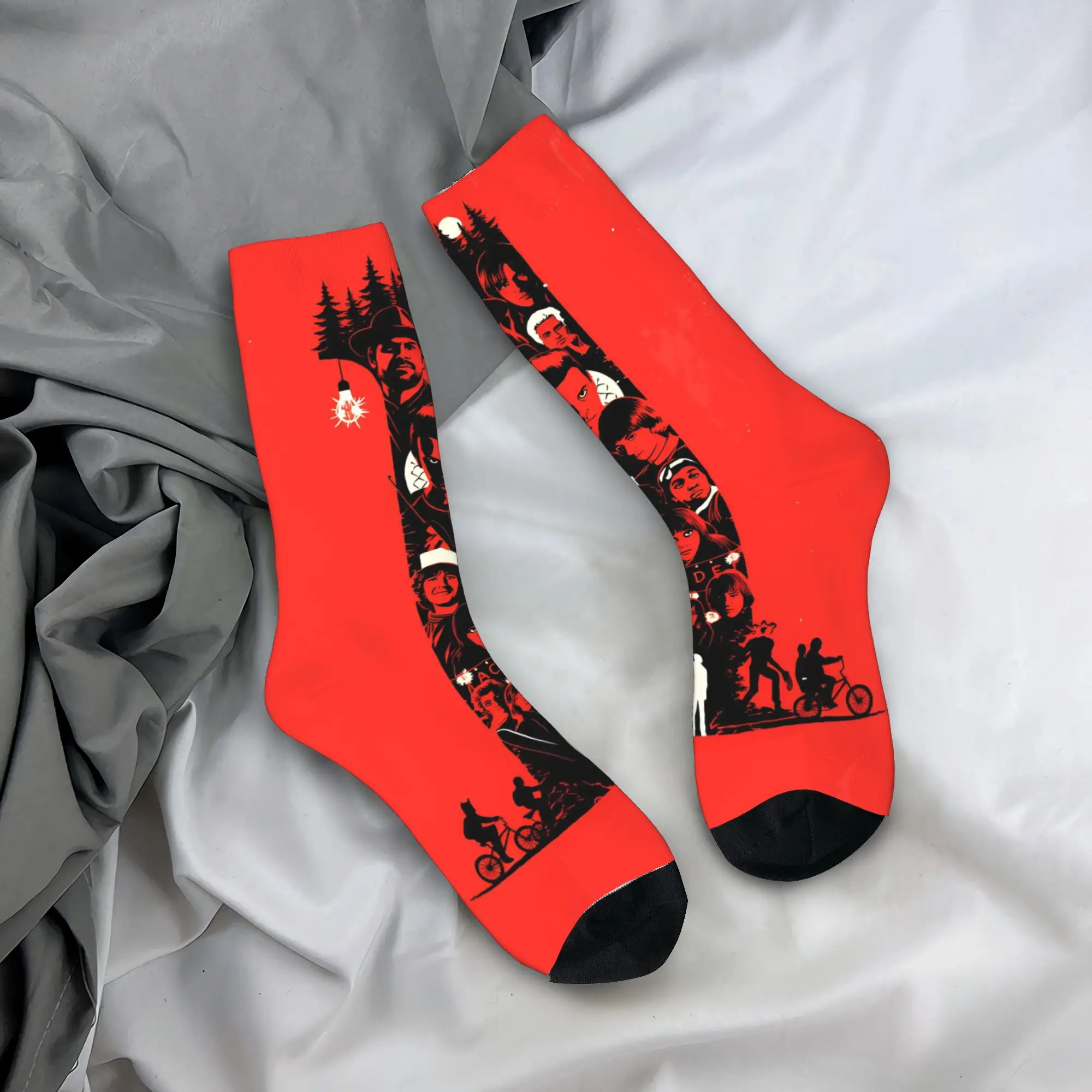 

Носки для пар, сезон 1, постер из сериала ужасов, носки-чулки, нескользящие, качественные, осенние, с милым рисунком, для бега