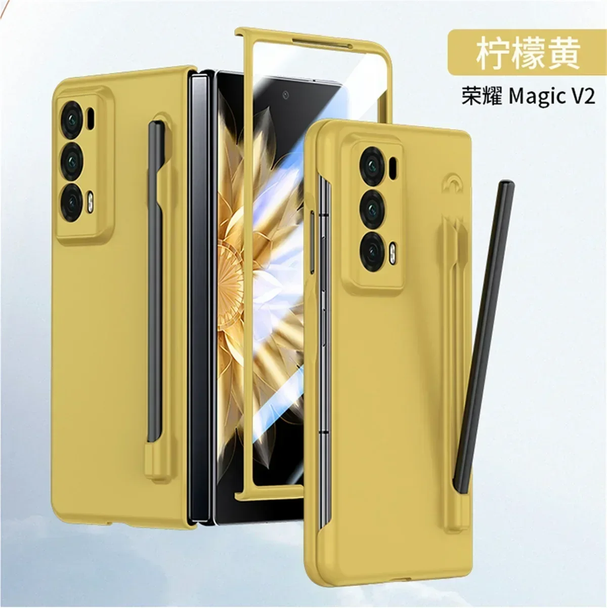 Matte Armor Handyhülle für Honor Magic V3 V2 VS2 PC, Hartschalenschutz, stoßfester Filmschutz mit S-Stifthalter-Abdeckung – Detail 14