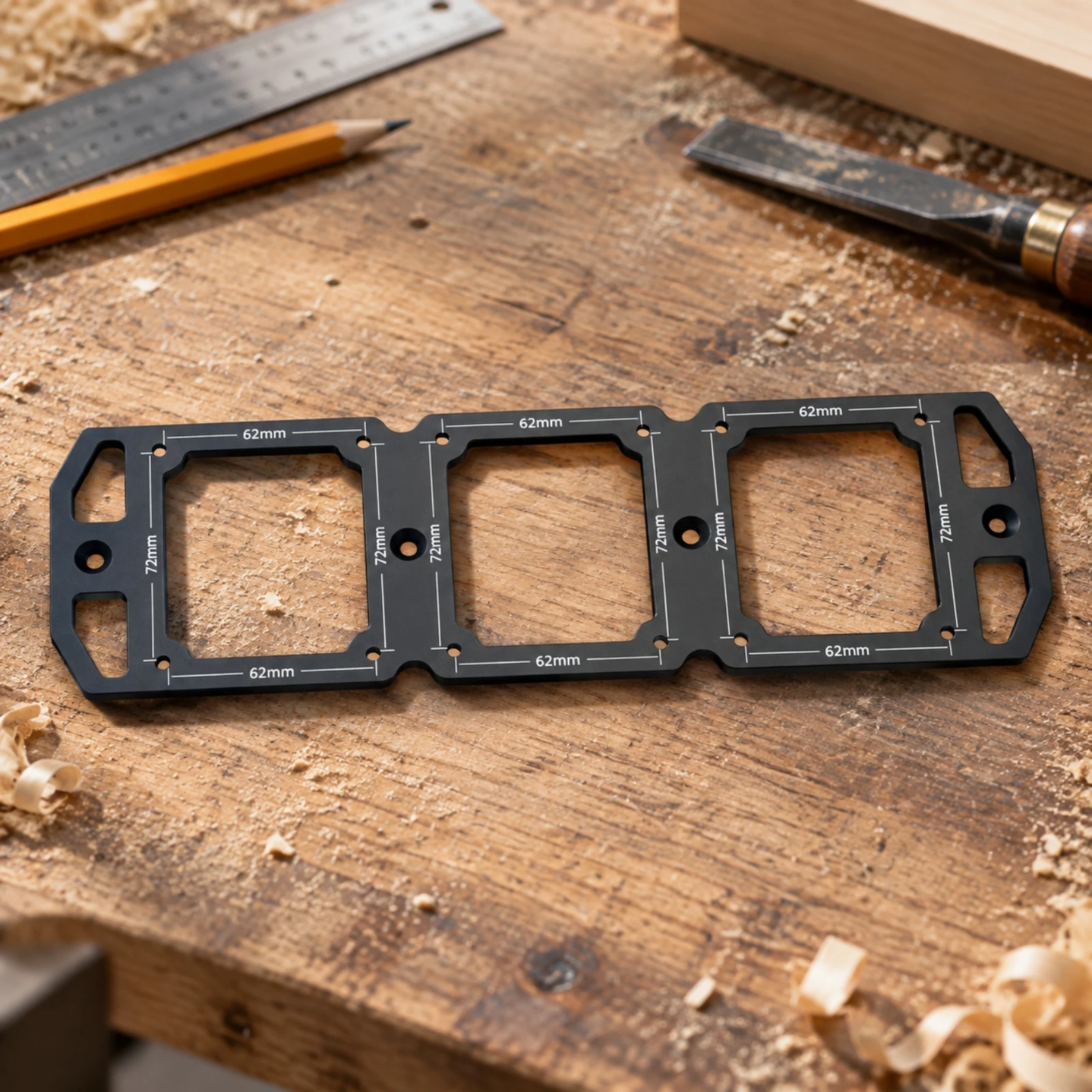 Routing and Drilling Guide Rigid Wall Switch and Socket Box Template Aluminum Alloy Routing Guide Plate Reusable for Installers