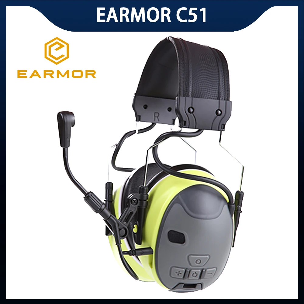 

Bluetooth 5.1 EARMOR C51 Electronic Noise Cancellation Headset， Cantilever Microphone Hearing Protection&Entertainment Earmuffs