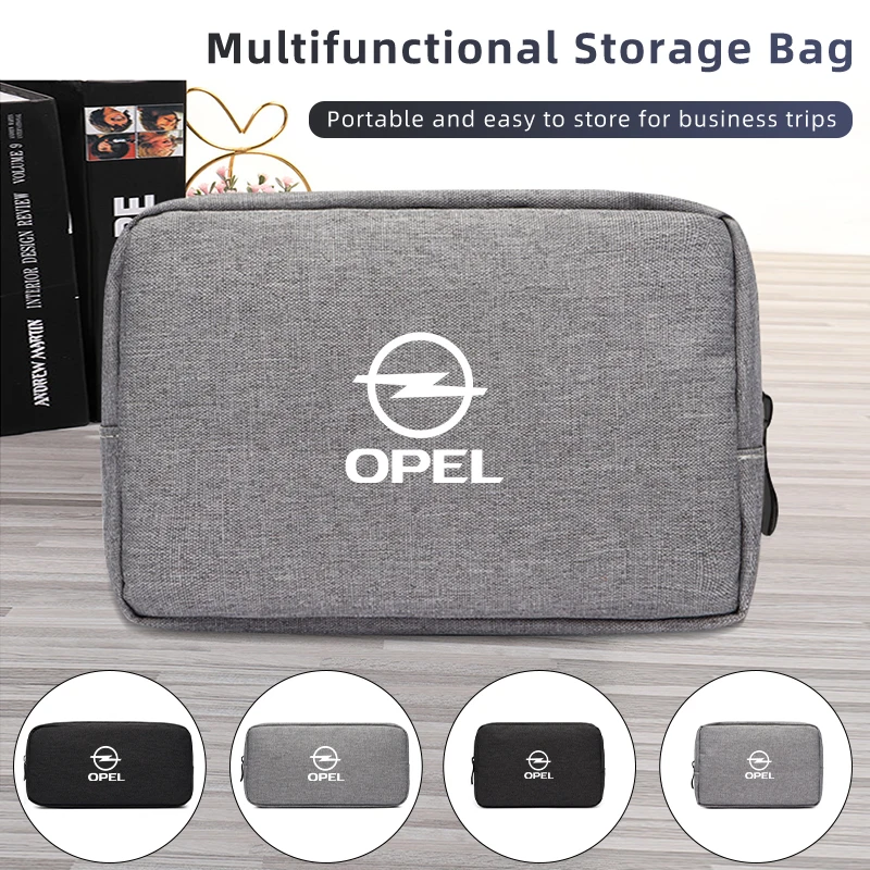 Car Digital Organizer Charging Cable Treasure Tools Storage Bag For Opel Corsa Astra Insignia Vectra Zafira Meriva Mokka