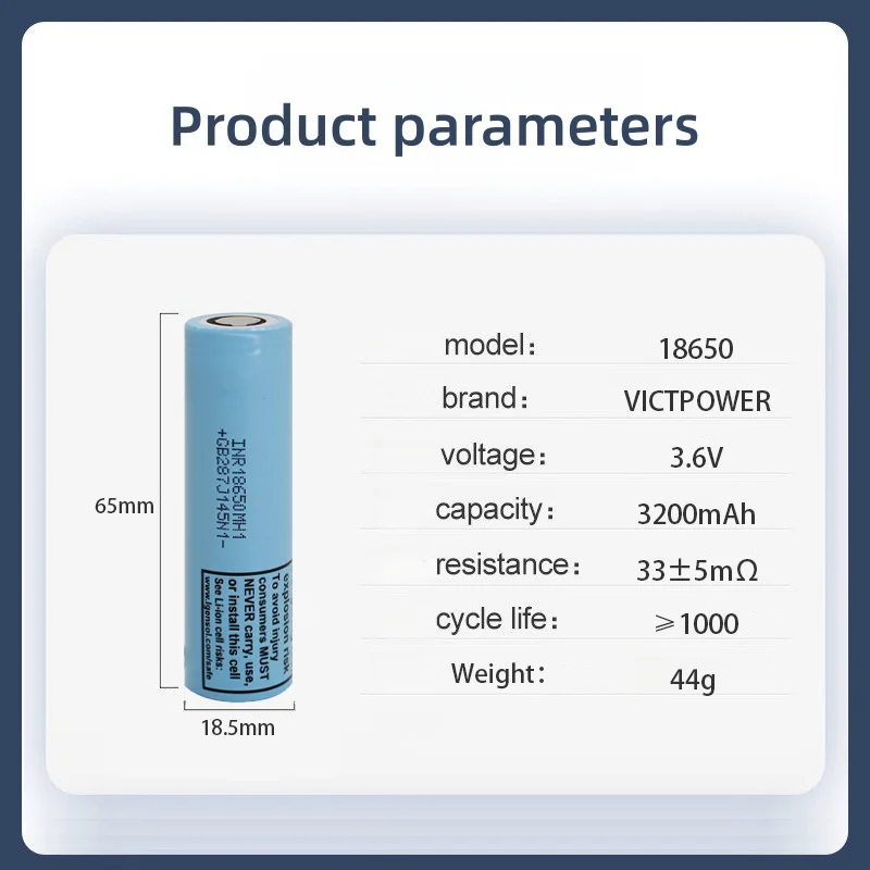 Victpower 10PCS 3.7V 18650 3200mAhHigh-Quality 18650 Battery 3200mAh High Capacity, 10PCS, Safe & Reliable Power Cell, Genuine