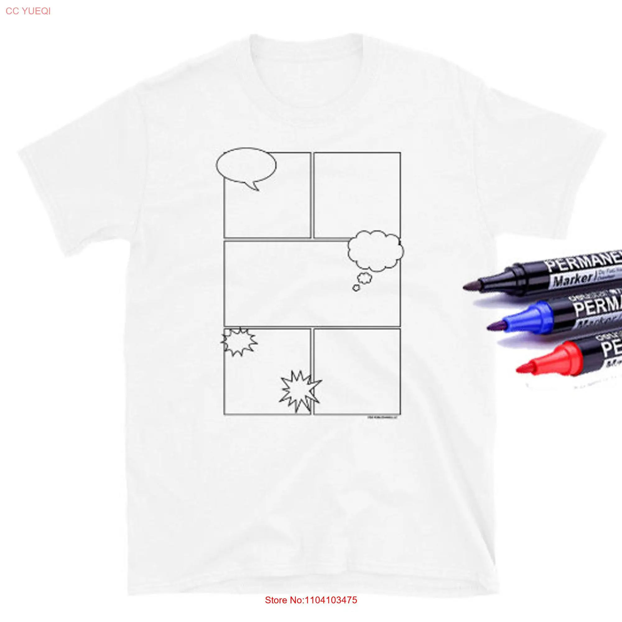 DIY Comic Book Coloring T Shirt Handmade Template Activity 2 Fun Idea long or short sleeves