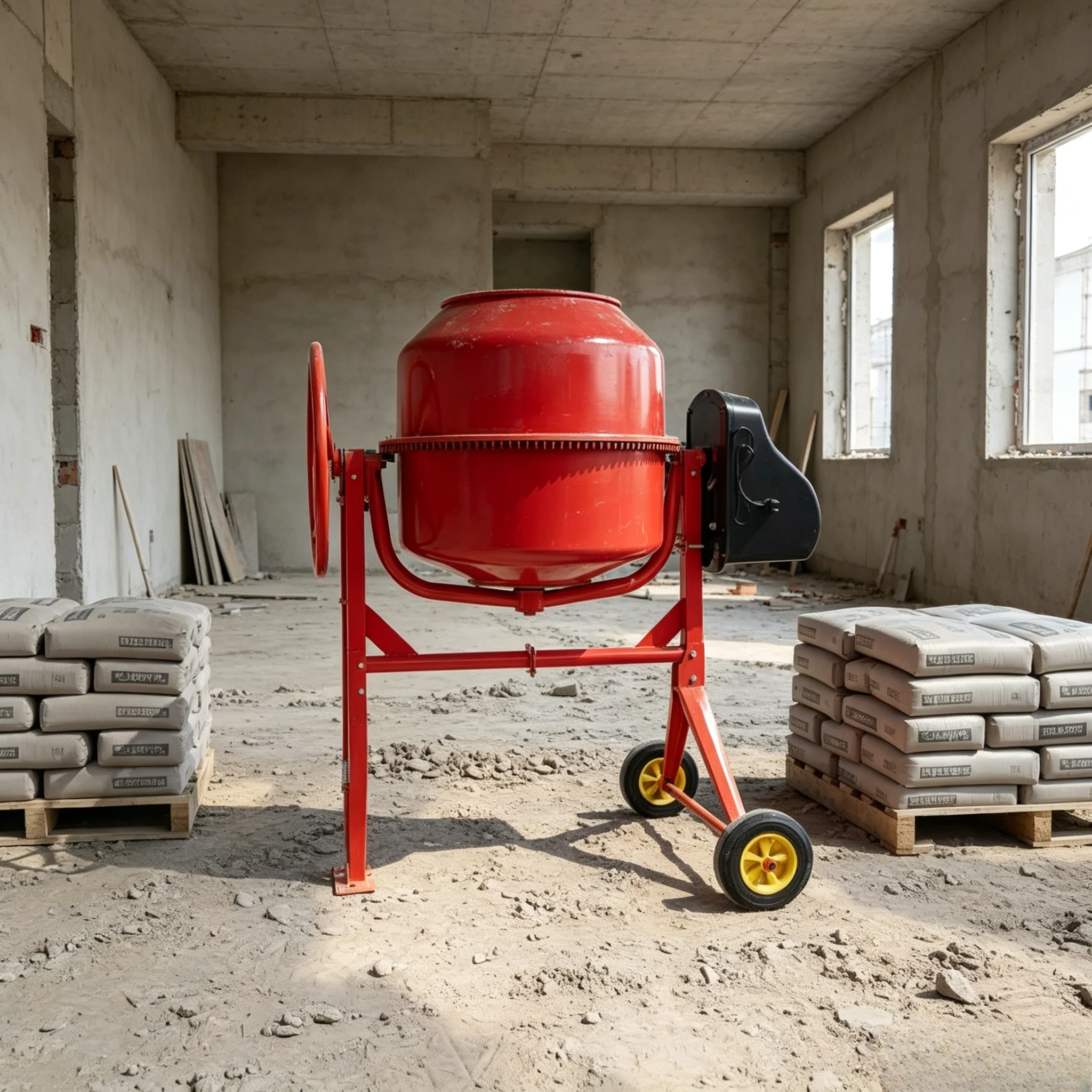 YG Custom High Quality 220V Mobile Cement Concrete Mixer 205L China-Self-Loading High-Performance 1000W Motor Core Component