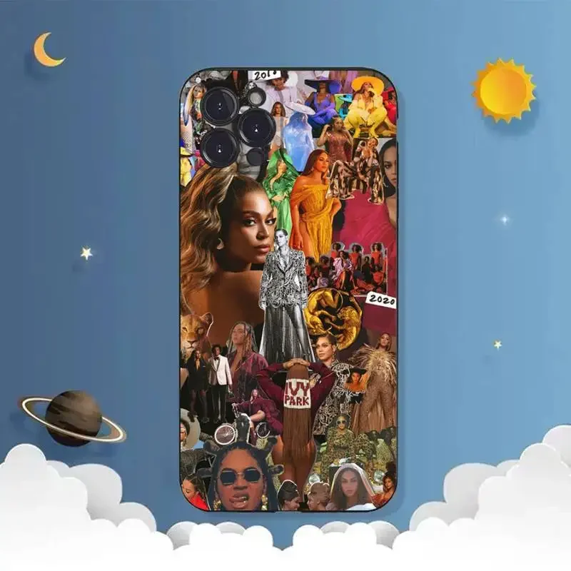 B-BEYONCE R-Renaissance Phone Case For iPhone,11,12,Mini,13,14,15,PRO,XS,MAX,X,XR,6,7,8,Plus Black Shell