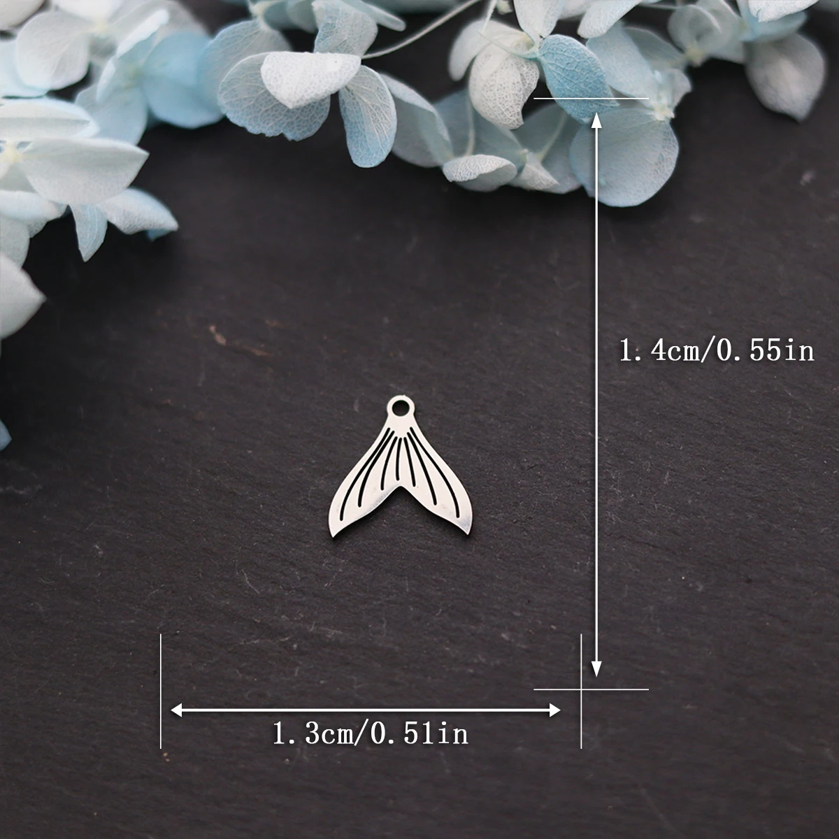 3pcs Sea Whale Fish Tail Charms Stainless Steel Ocean Mermaid Pendants For DIY Jewelry Making Necklace Earring Accessories