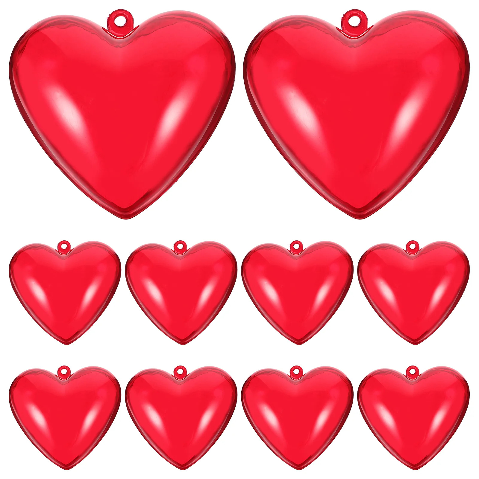 10 Pcs Christmas Trees Heart Shaped Ball Ornaments Transparent Pendants Coaster Man