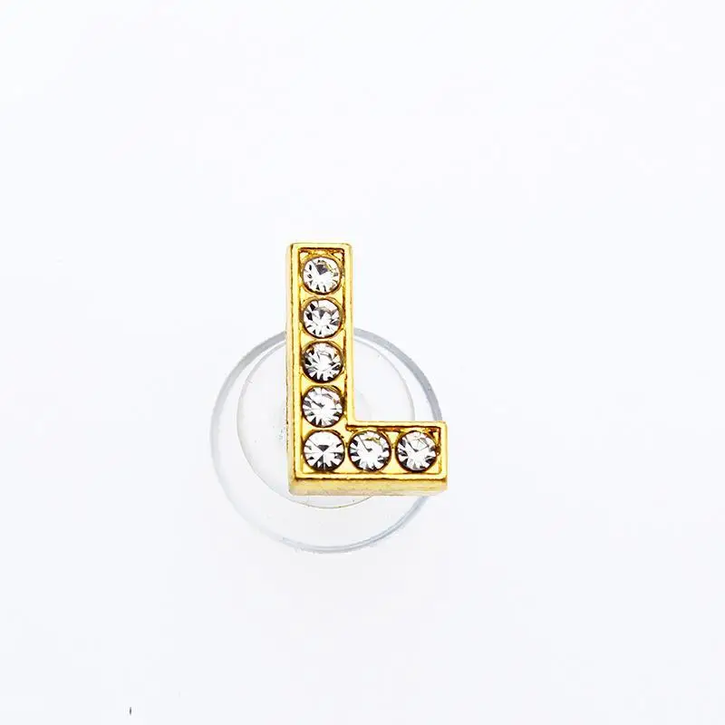 Gouden Letters Kristal Diamant Legering Bedels Accessoires Mode Zachte PVC Schoenen Gesp Kids Decoratie Ontwerp Groothandel 1 Stuks