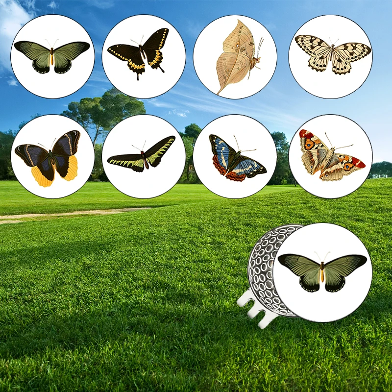 Golf Club with Magnetic Hat Clip - Golf Accessories and Equipment, Customizable Ball Markings, Butterfly Golf Hat Decoration