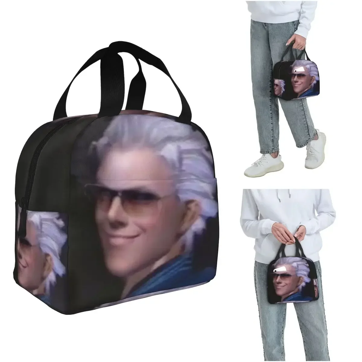Vergil From The Devil May Cry Seri Insulated Lunch Bag for Women Kids Portable Food Boxes Thermal Lunch Box Tote