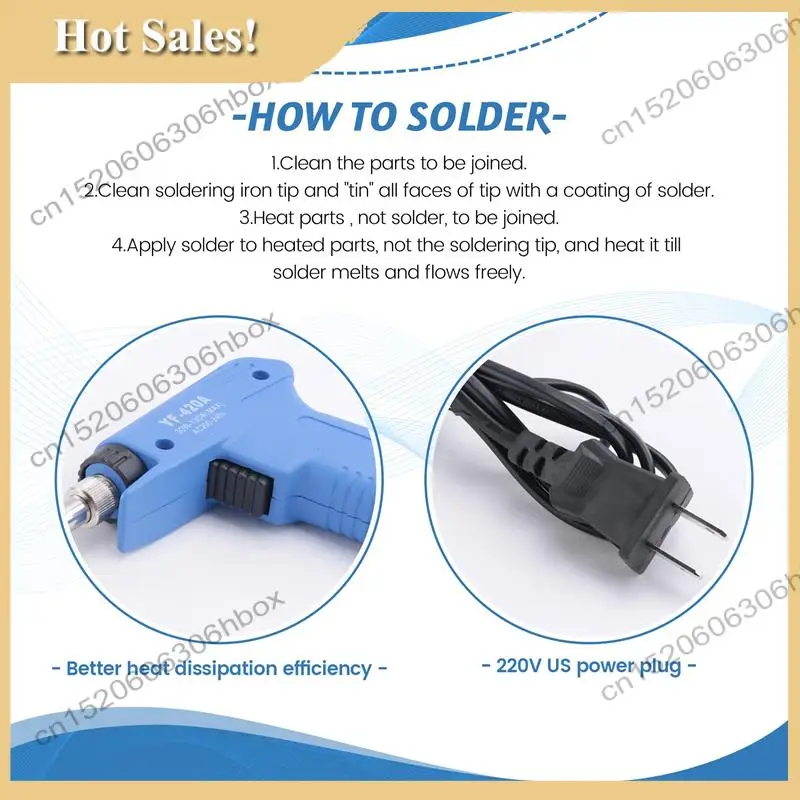 

-HOPE 220V 30W-130W Professional Stainless Dual Power Quick Heat-Up Adjustable Welding Electric Soldering Iron Tool Us Plug