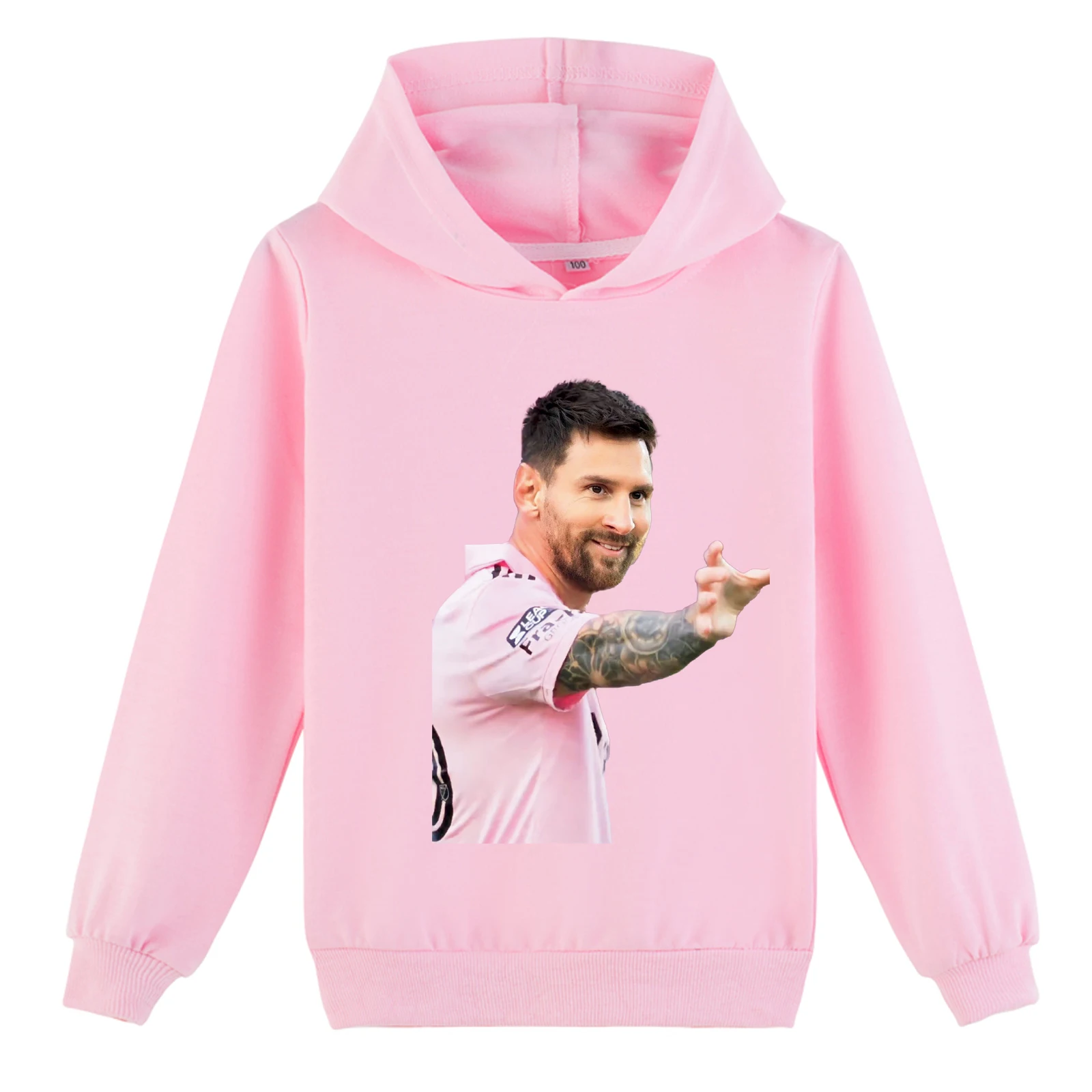 الصغار طفل البلوز البلوز مقنعين M-messi بلوزات فضفاضة، الخريف الجدة طويلة الأكمام هوديس في 2-14 سنة