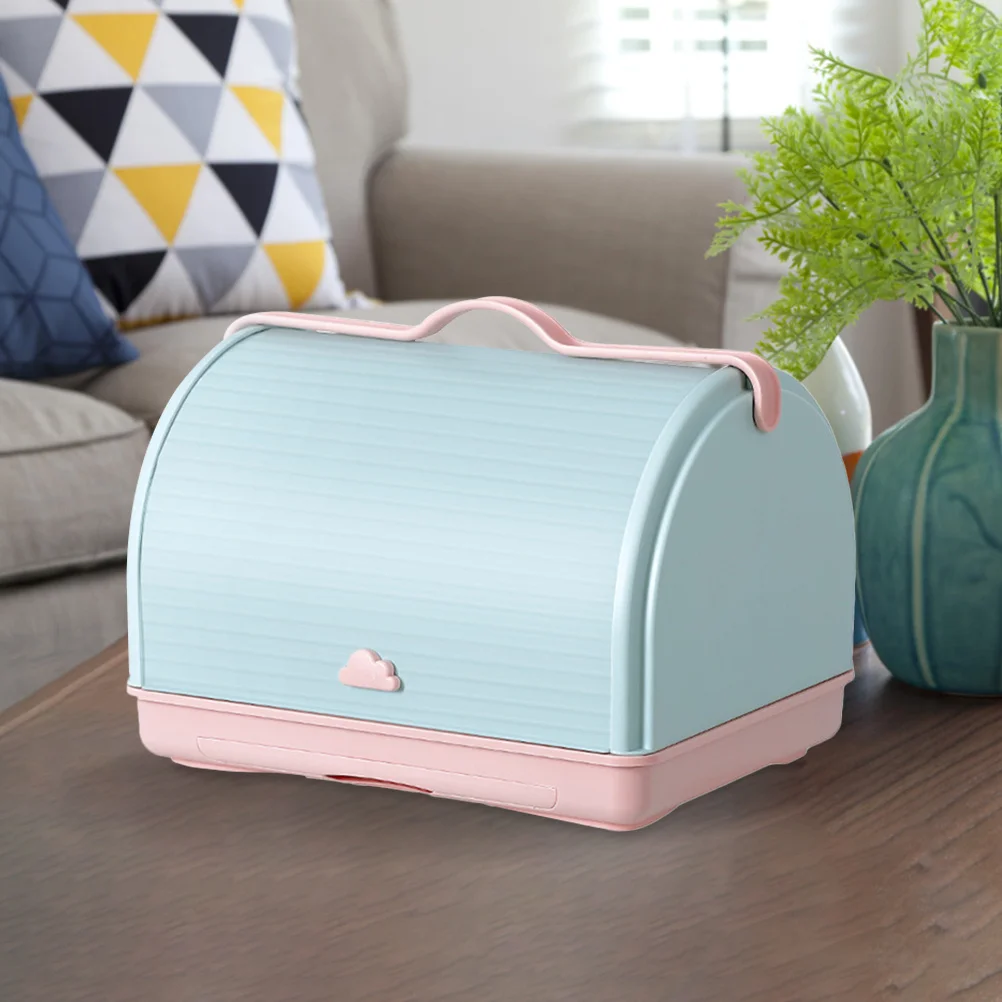 

Baby Bottle Storage Box Drying Organizer Flip Cover Leakproof Seal Cup Holder Detachable Tray Hygienic Kitchen Use Sky-Blue