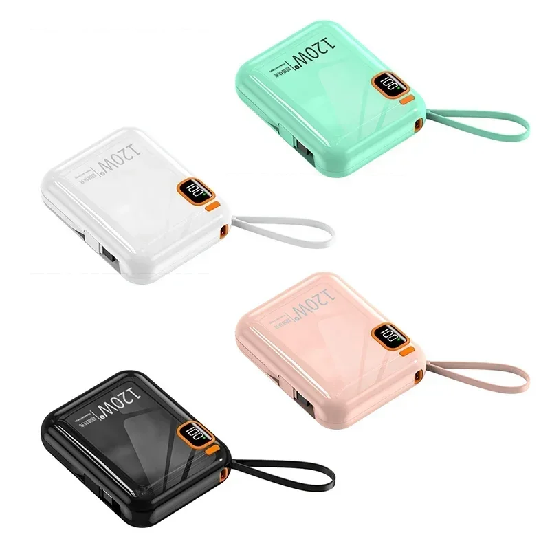 For Iphone Xiaomi Samsung Xiaomi Power Bank Detachable Usb To Type C Cable Two-way Fast Charger Mini Powerbank