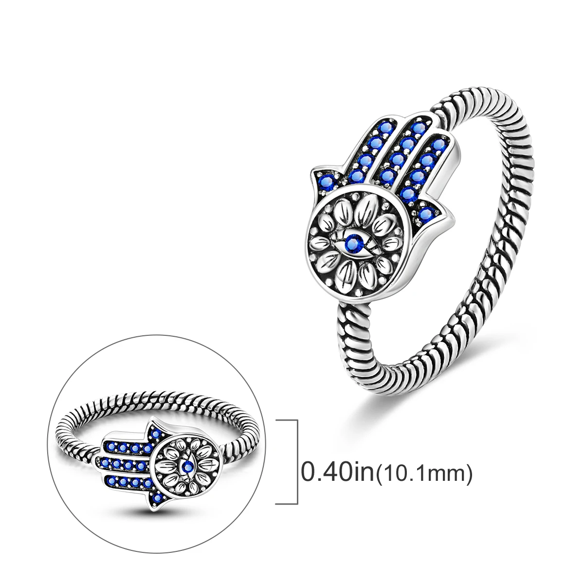 Women's 925 Sterling Silver Stackable Flower Ring, Engagement