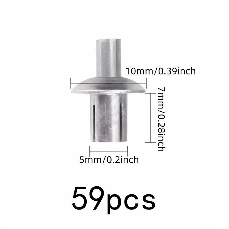 59 pcs 5*7mm Blind Hammer Rivets, No Special Tools Required for Furniture Assembly, Multipurpose, Versatile